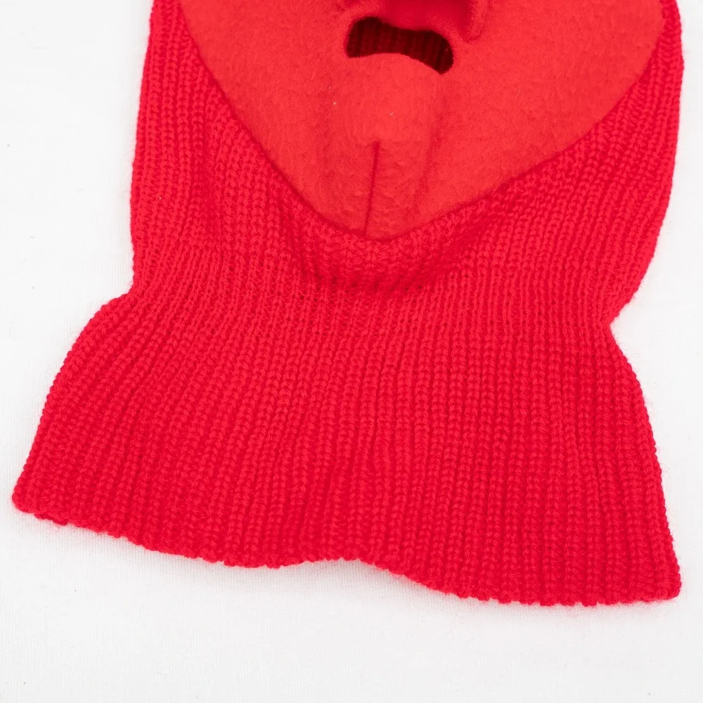 Vtg Red Balaclava Ski Mask Snow Eye Cut Out One Size 70s 80s USA‎ Made